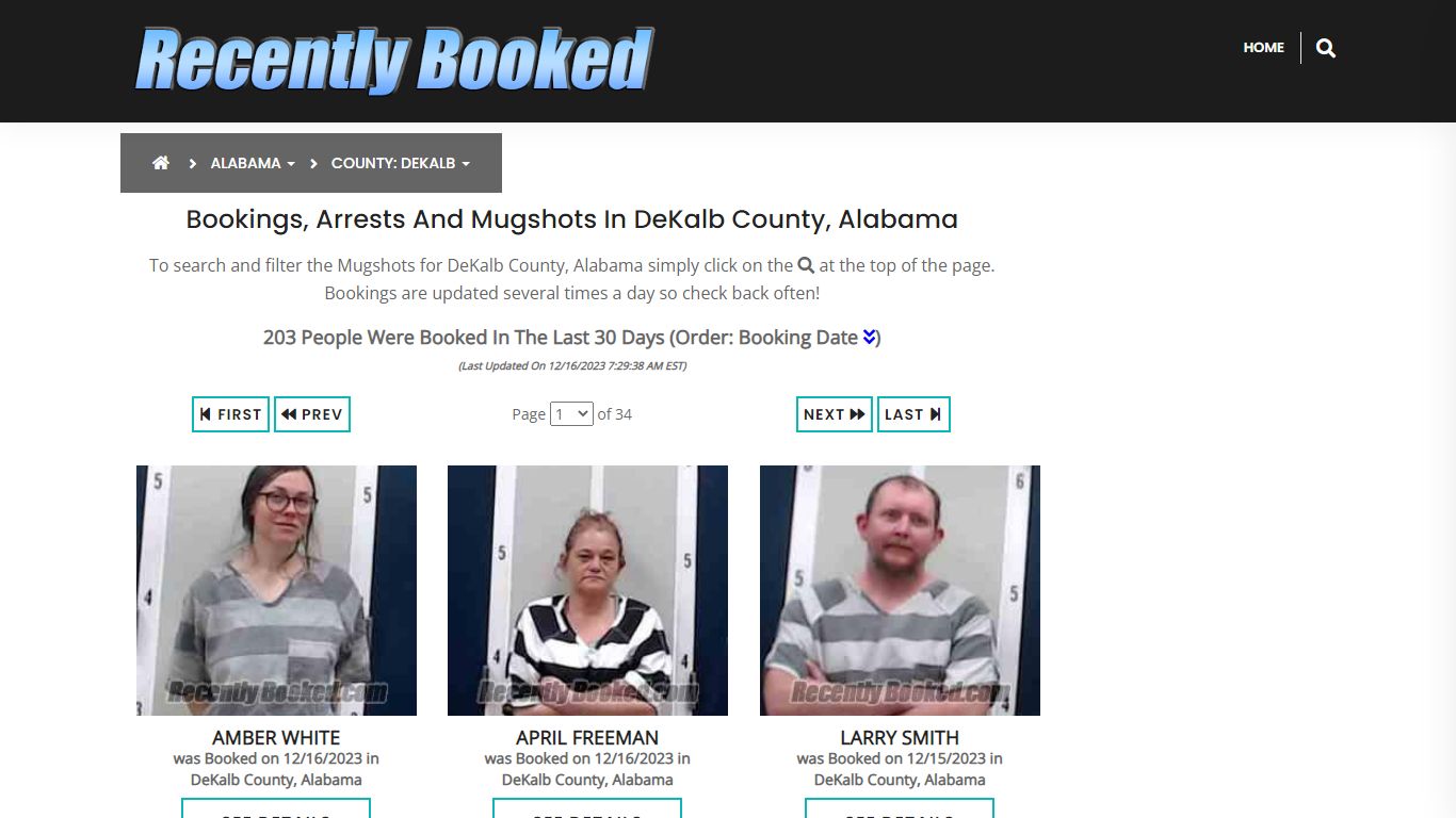 Recent bookings, Arrests, Mugshots in DeKalb County, Alabama